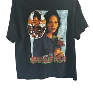 Vintage Selena Graphic T-Shirt Black 90s Single Stitch Band Tee XL